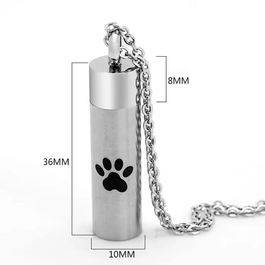 Minimalist Cylindrical Perfume Urn Pendant Necklace