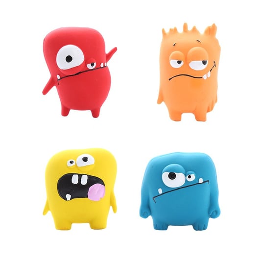 Natural Rubber Monster Squeaky Chew Toy for Puppies