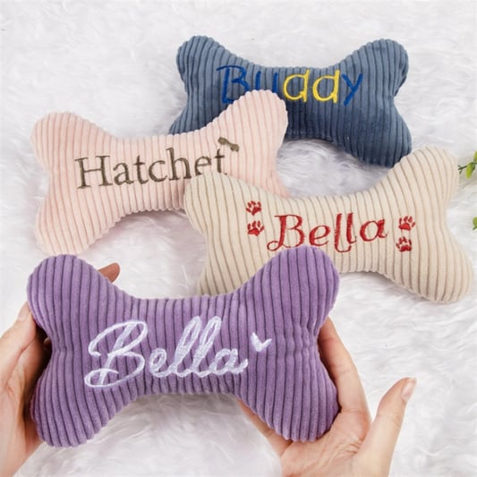 Striped Velvet Squeak Toy for Bite Training