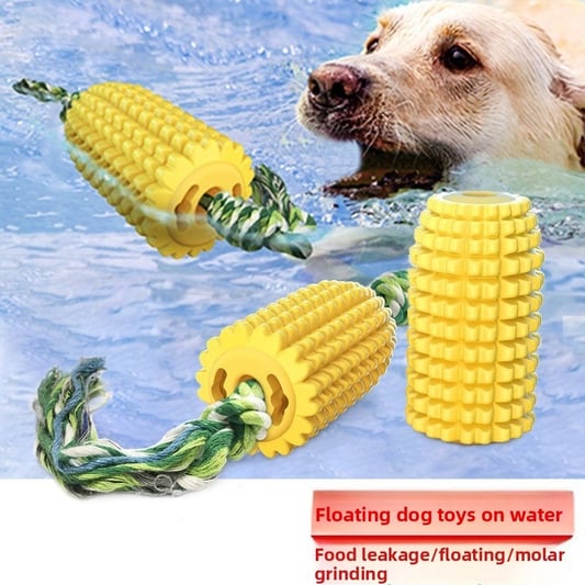 Corn-Shaped Squeaky Chew Toy for Dental Health