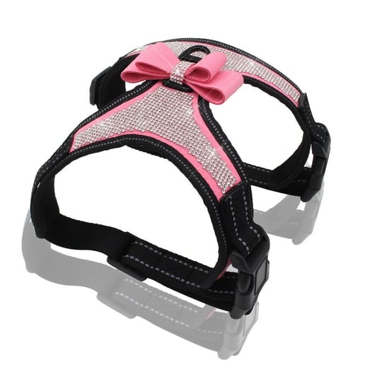 Dog Chest Harness Vest Rhinestone Bow Reflective