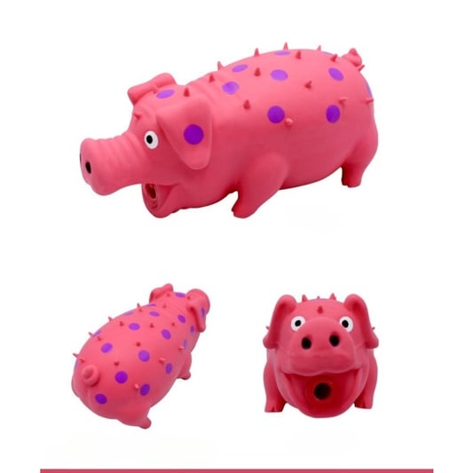 Squeaky Latex Pig Dog Toy for Self-Entertainment