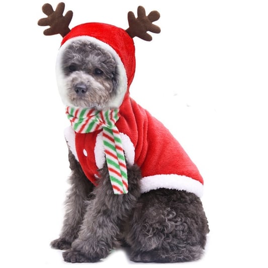Christmas Flannel Hooded Coat for Pets