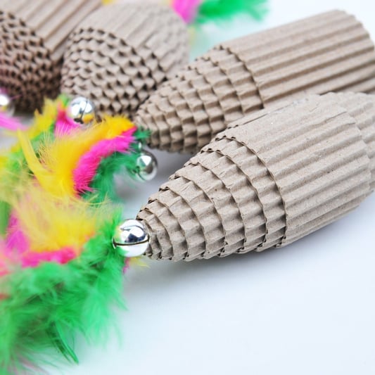 Eco-Friendly Cardboard Cat Toy with Bell