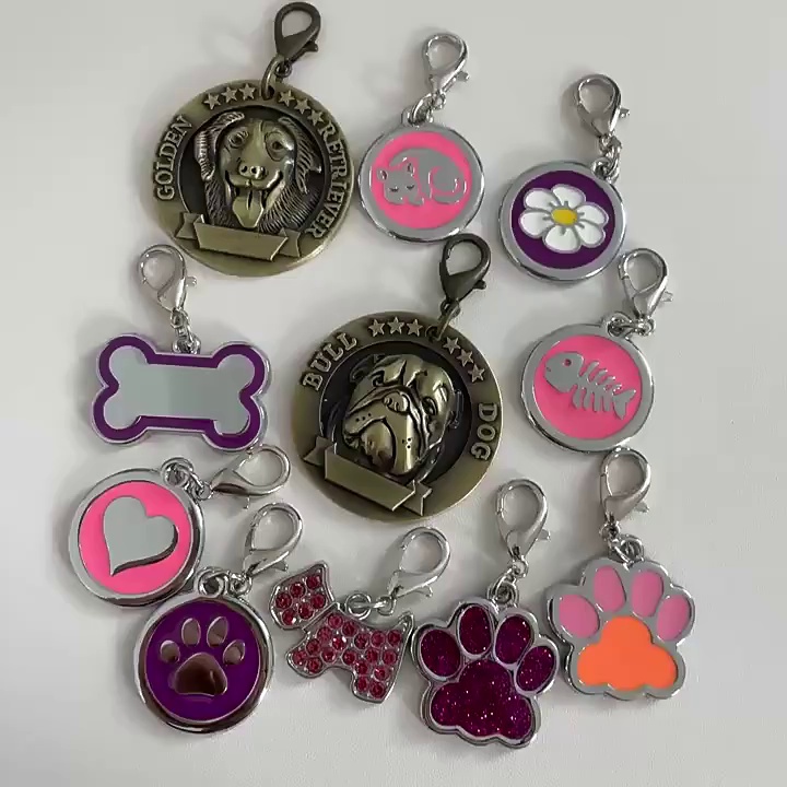 Circular Alloy Dog Tag for Recording Pet Information
