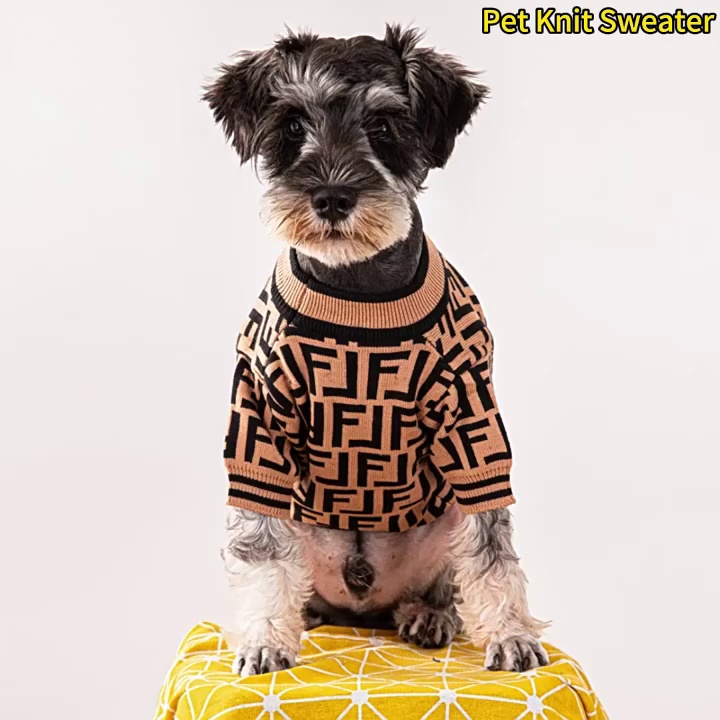 Letter Pattern Knitting Wool Warm Dog Sweater