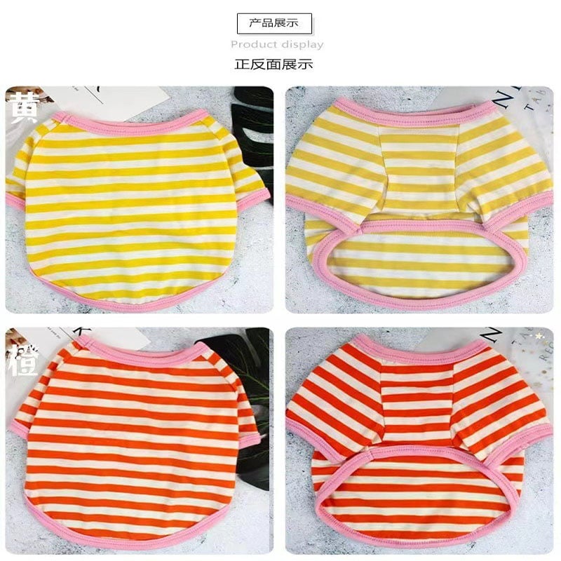 Striped Dog T-Shirt Summer Pet Clothes