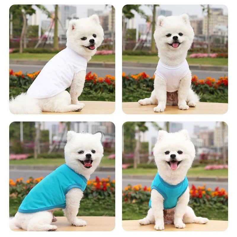 Cotton Dog Vest Solid Color Summer Clothes