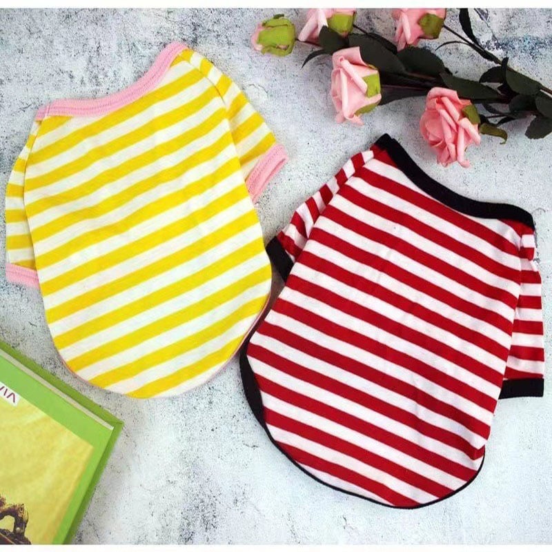Striped Dog T-Shirt Summer Pet Clothes