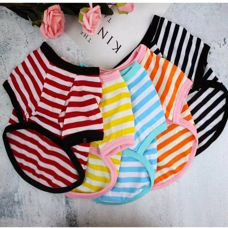 Striped Dog T-Shirt Summer Pet Clothes