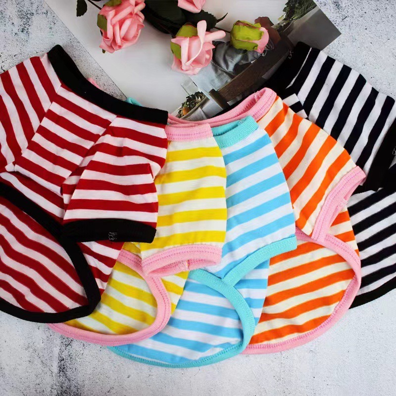 Striped Dog T-Shirt Summer Pet Clothes