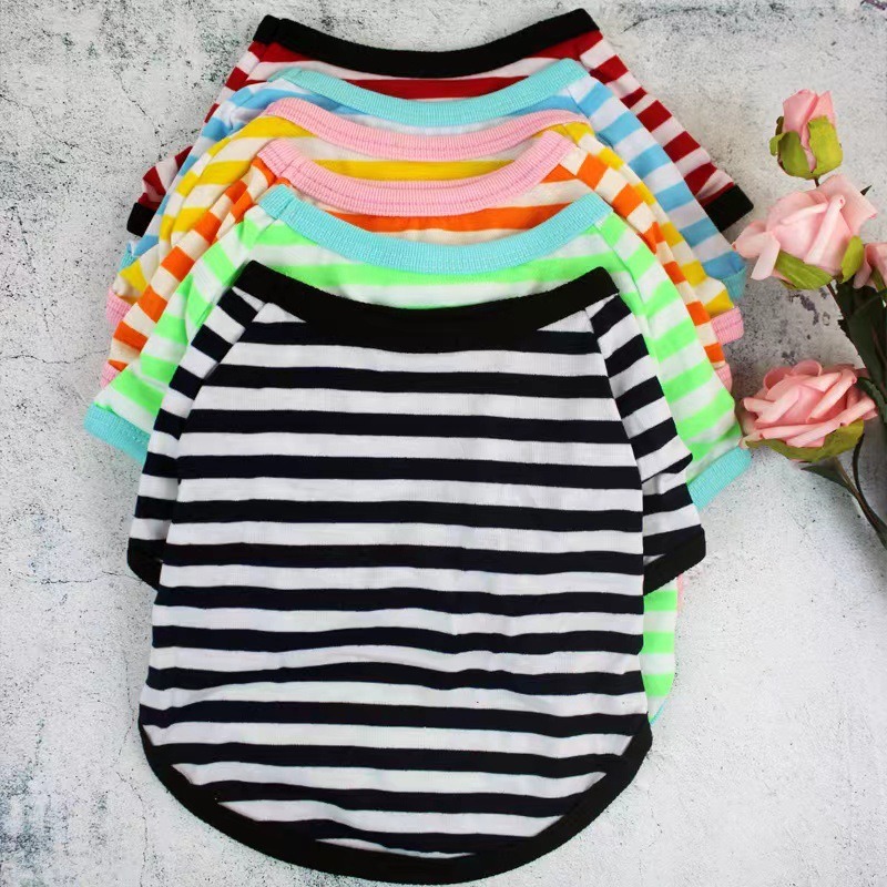 Striped Dog T-Shirt Summer Pet Clothes