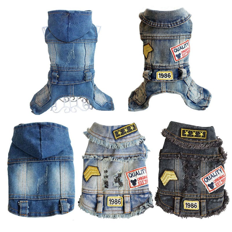 Pet Denim Vest Distressed Jean Jacket