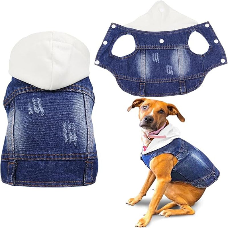 Pet Denim Vest Distressed Jean Jacket
