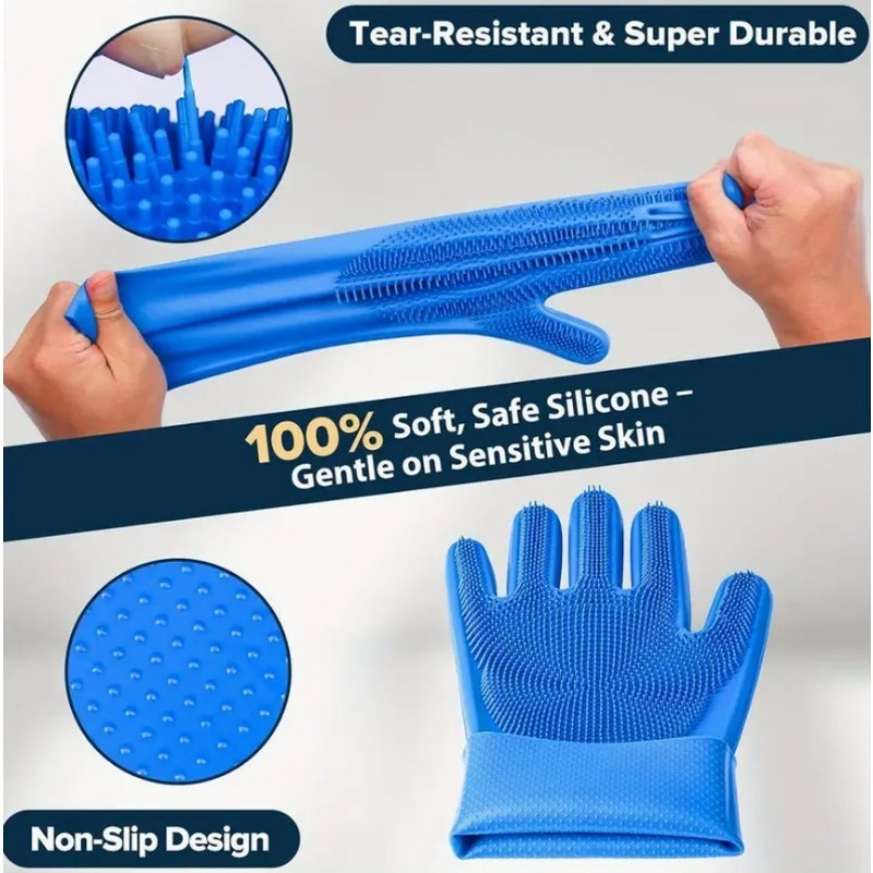 Pet Grooming Tools Set with Comb and Bath Gloves