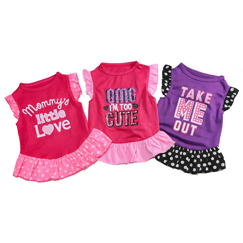 Pet Clothing Summer Flying Sleeves Cat and Dog Skirt