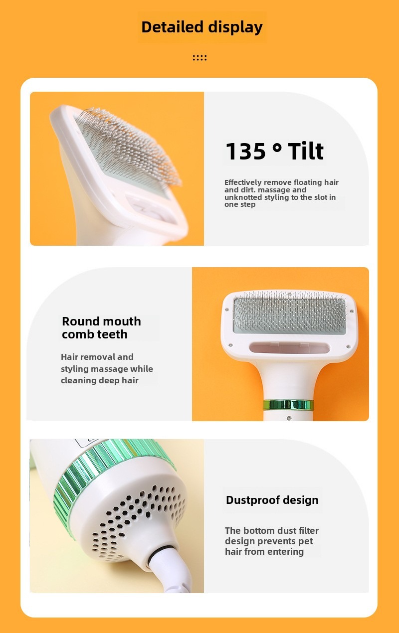 Pet Hair Dryer 2 in 1 Grooming Brush Portable