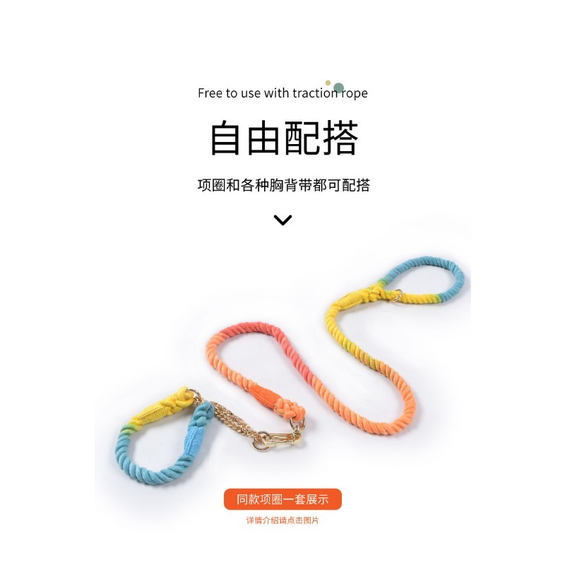 Colorful Woven Cotton Dog Leash