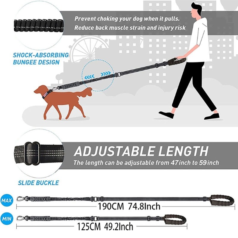 Elastic Shock-Absorbing Dog Leash