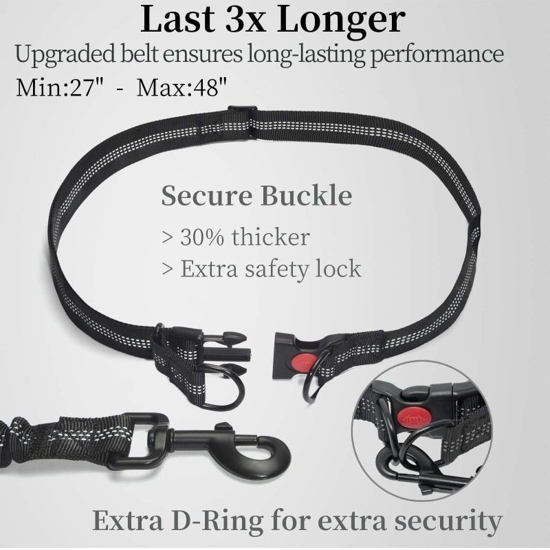 Nylon Hands-Free Dog Running Leash with Bell
