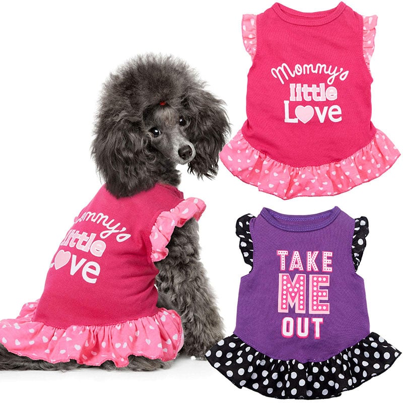 Pet Clothing Summer Flying Sleeves Cat and Dog Skirt