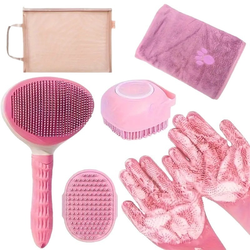 Pet Bath Brush Kit 6 Piece Grooming Set