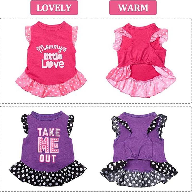 Pet Clothing Summer Flying Sleeves Cat and Dog Skirt