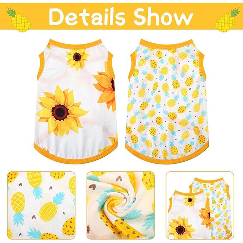 Fruit and Sunflower Pet Suspender Dress Set