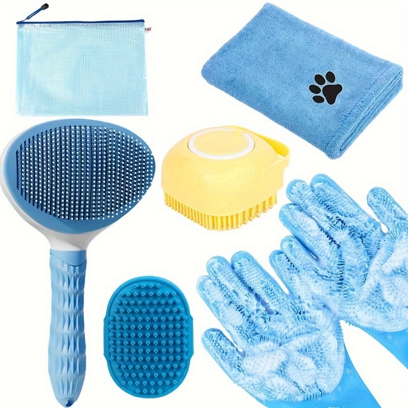 Pet Bath Brush Kit 6 Piece Grooming Set