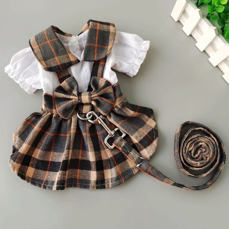 Checkered Pattern Dog and Cat Dress