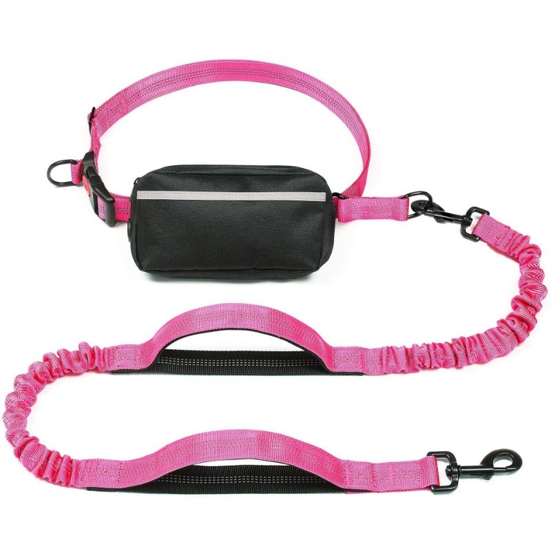 Nylon Hands-Free Dog Running Leash with Bell