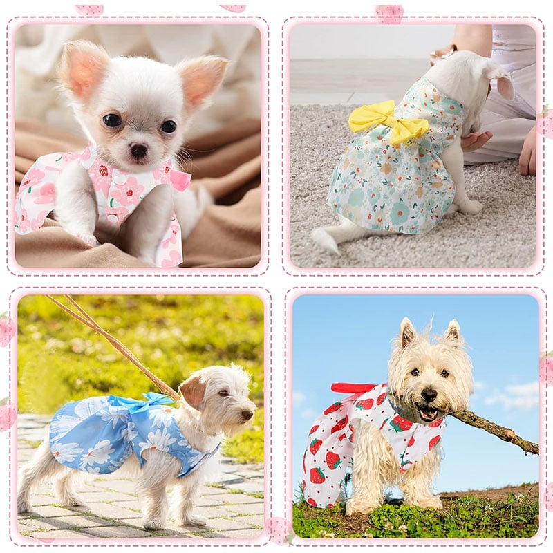 Summer Floral Princess Dog Dress