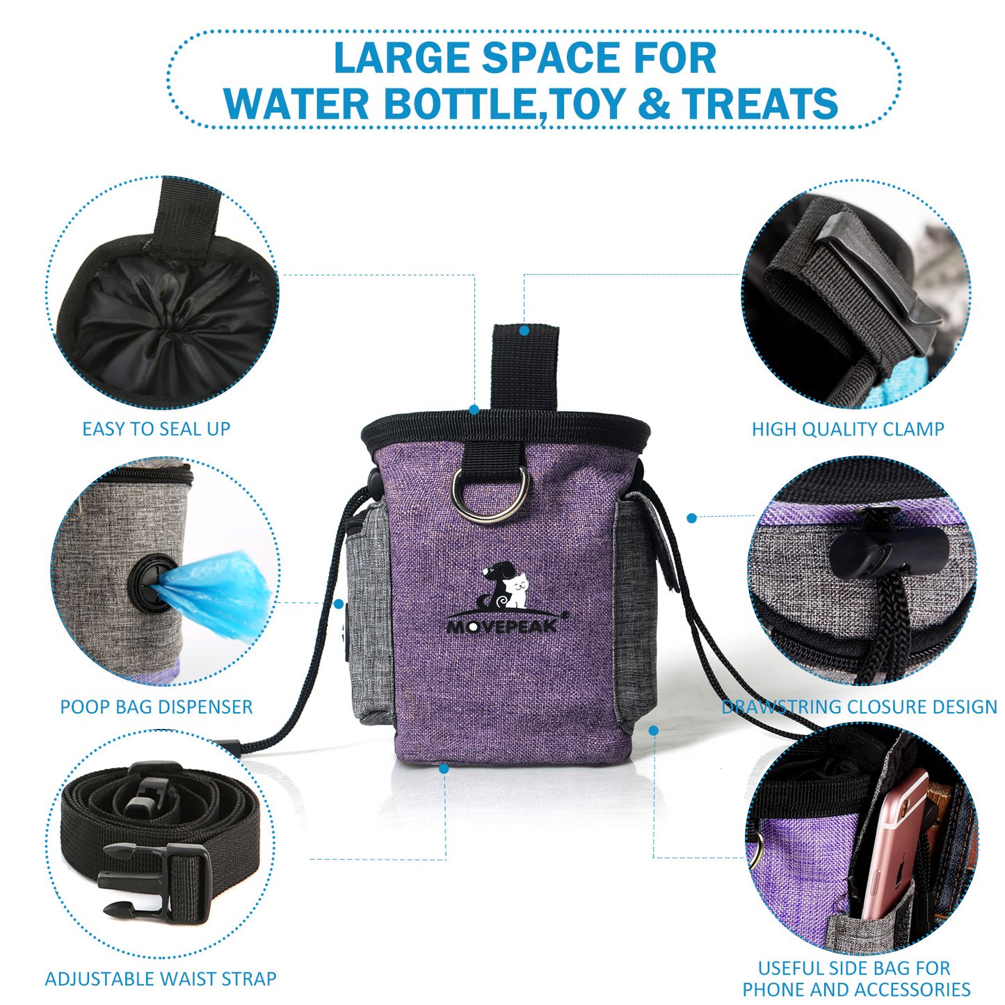 Outdoor Dog Training Bag with Poop Bag Holder