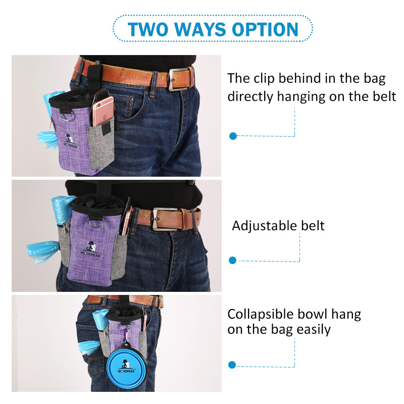 Outdoor Dog Training Bag with Poop Bag Holder