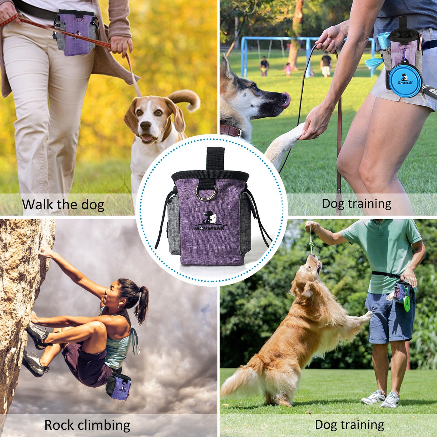 Outdoor Dog Training Bag with Poop Bag Holder
