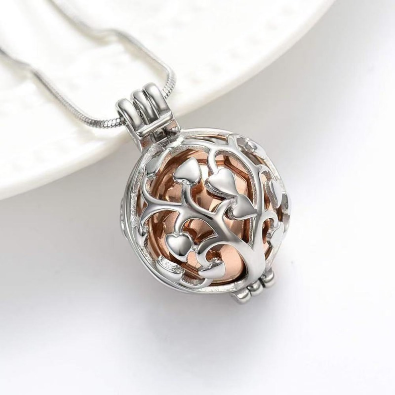Tree of Life Hollow Sphere Ash Pendant