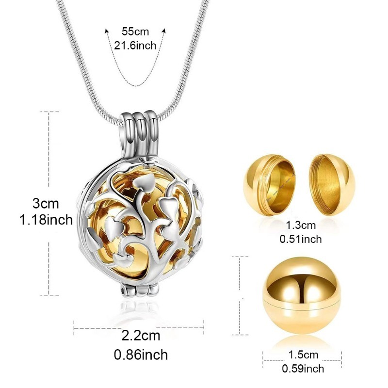 Tree of Life Hollow Sphere Ash Pendant