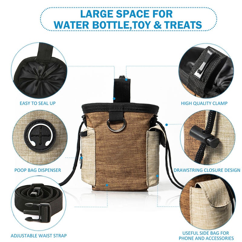 Portable Outdoor Dog Food and Snack Training Pouch