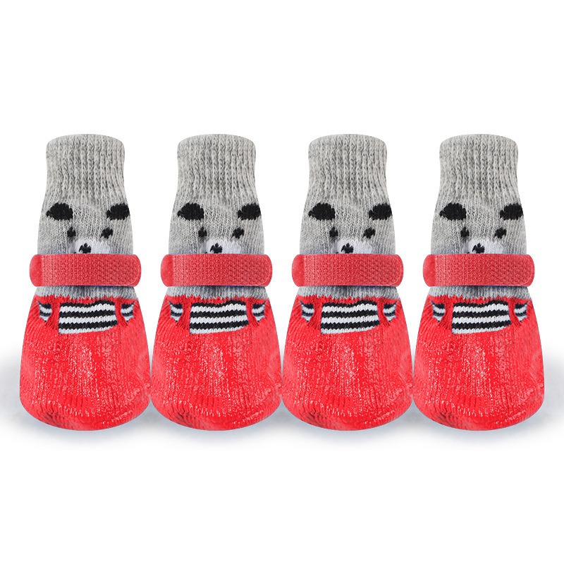 Knitted Waterproof Dog Socks for Winter
