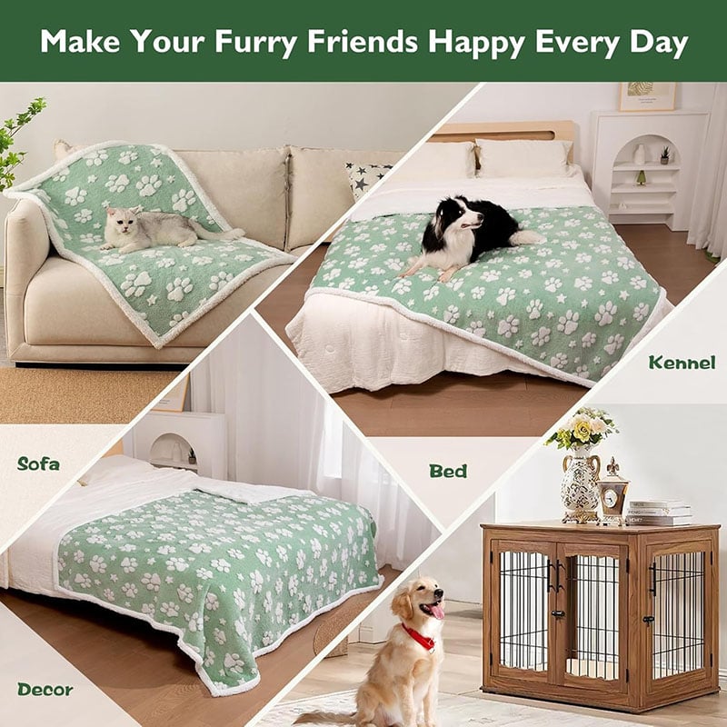 Sherpa Lined Waterproof Kennel Blanket