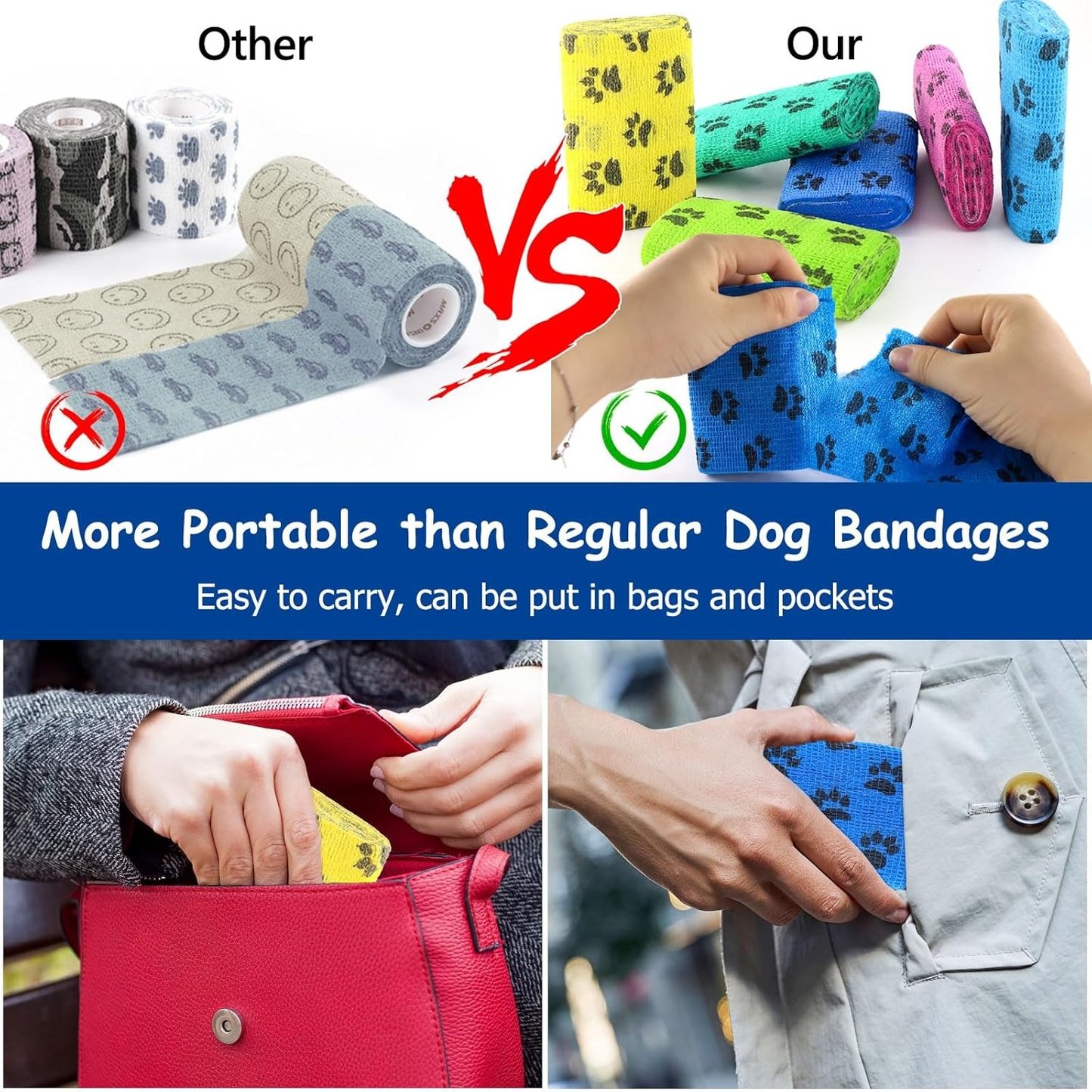 Self-Adhesive Pet Sports Bandage Wrap
