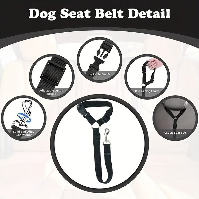 Foldable Nylon Pet Seat Belt for Small Dog Car Safety