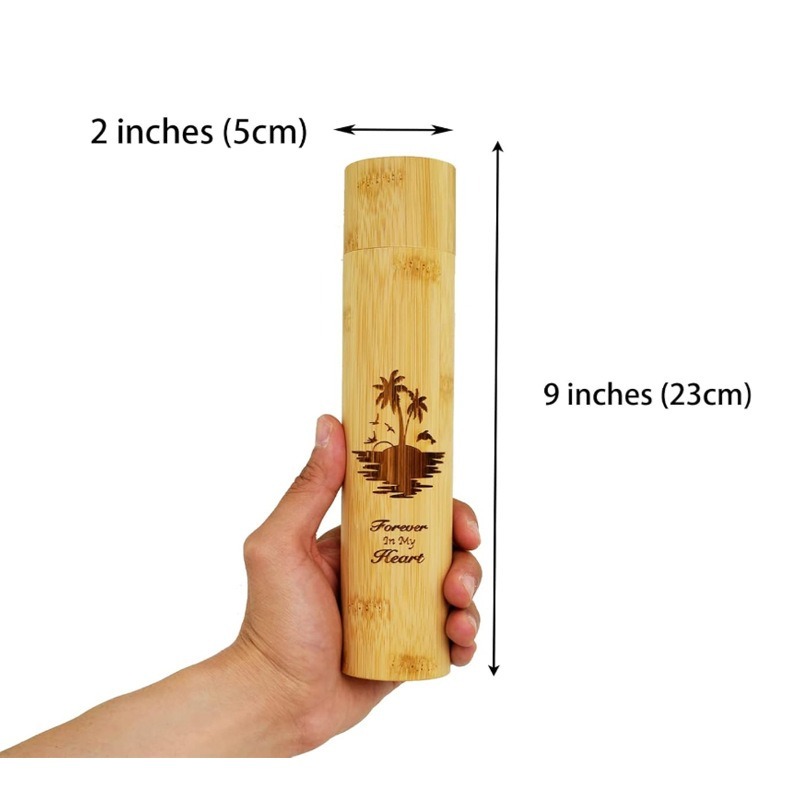 Modern Bamboo Pet Cremation Urn for Dogs and Cats
