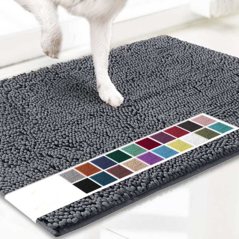 Chenille Plush Square Pet Bed Non-Slip Base