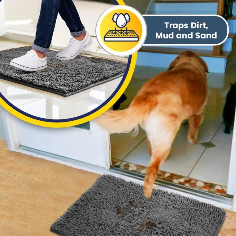 Chenille Plush Square Pet Bed Non-Slip Base