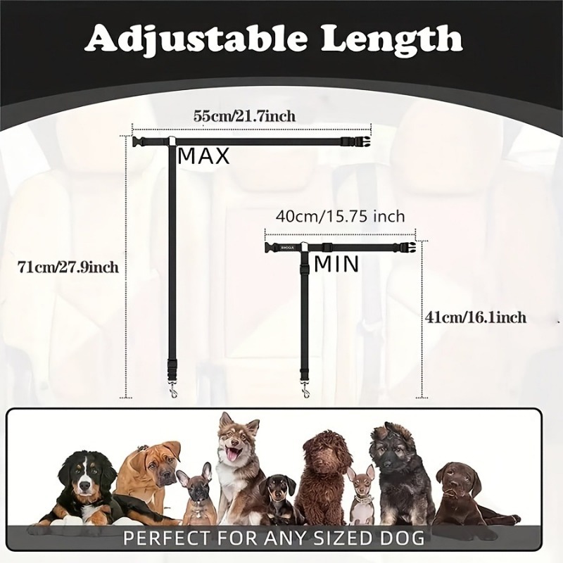 Foldable Nylon Pet Seat Belt for Small Dog Car Safety