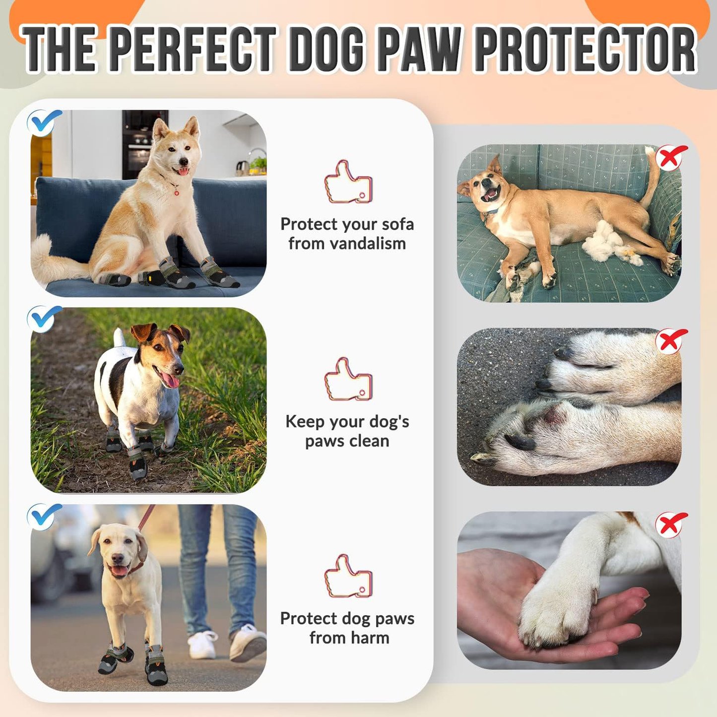 Classic Outdoor Anti-Slip Rubber Dog Shoes