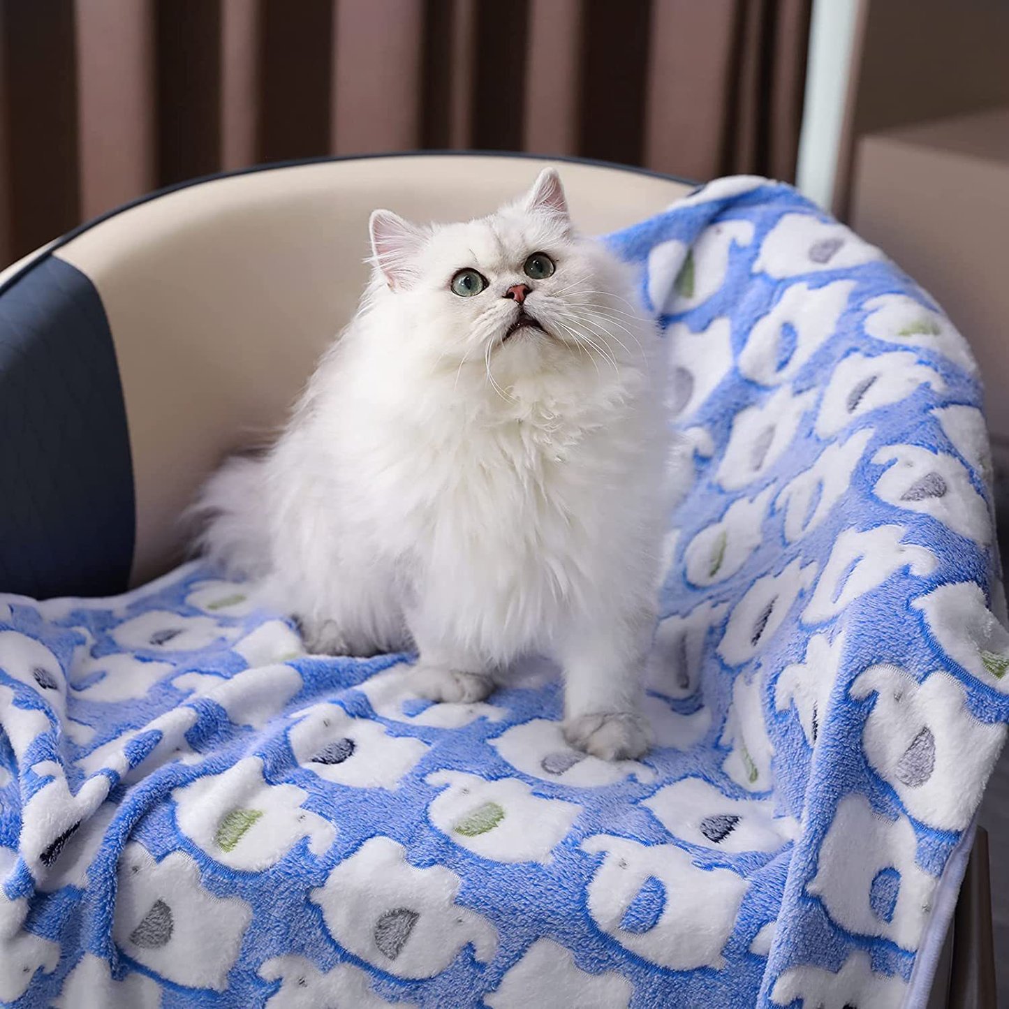 Elephant Pattern Coral Fleece Pet Blanket