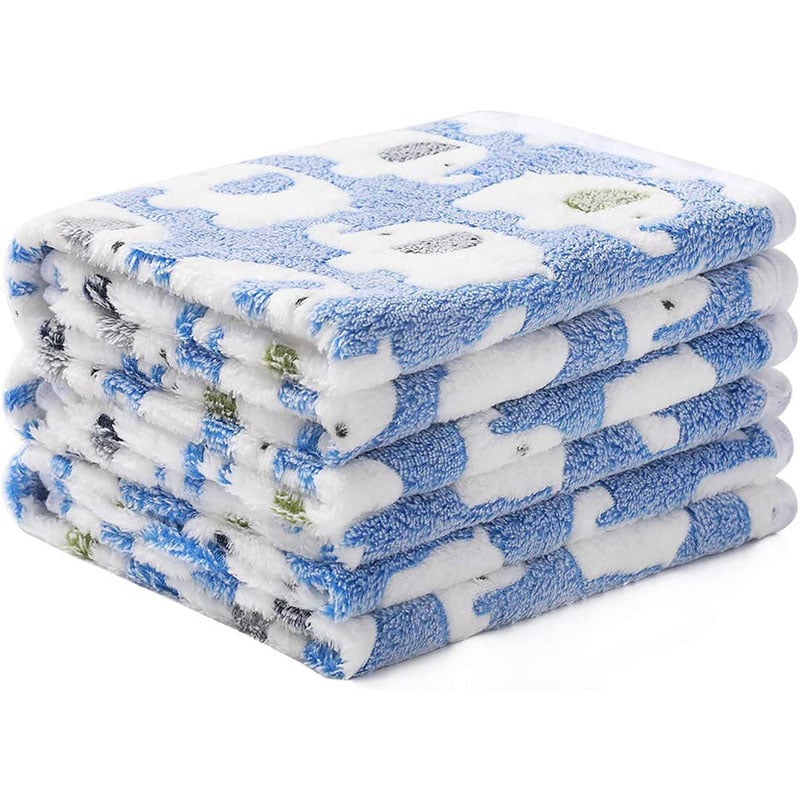 Elephant Pattern Coral Fleece Pet Blanket