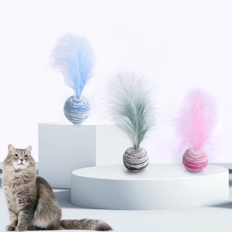 EVA Feather Cat Chew Ball Toy